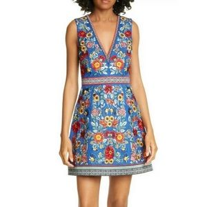 Alice + Olivia Patty Floral Embroidered Mini Dress